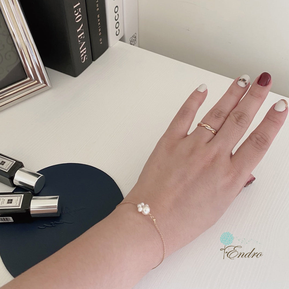 Endro ACC【Mommy & Girl】Little Palm-Shaped Pearl Bracelet