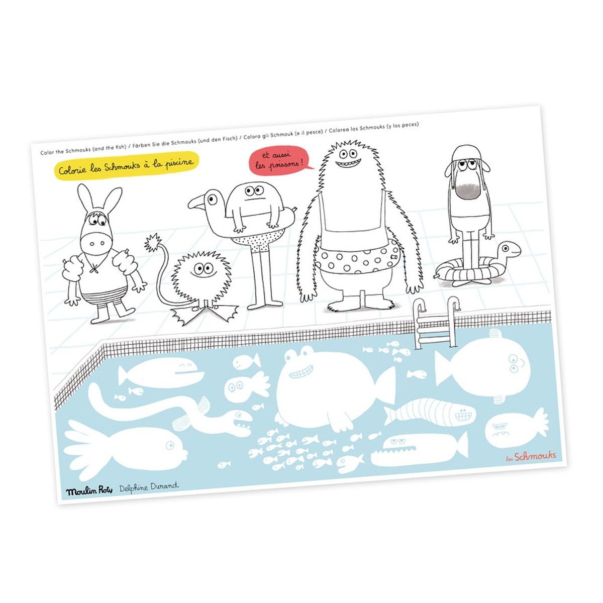 Moulin Roty Hand-Drawn Style Doodle Paper-Les Schmouks(Set of 40)