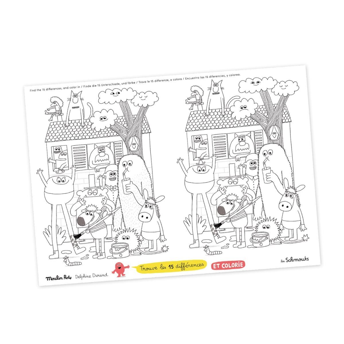 Moulin Roty Hand-Drawn Style Doodle Paper-Les Schmouks(Set of 40)