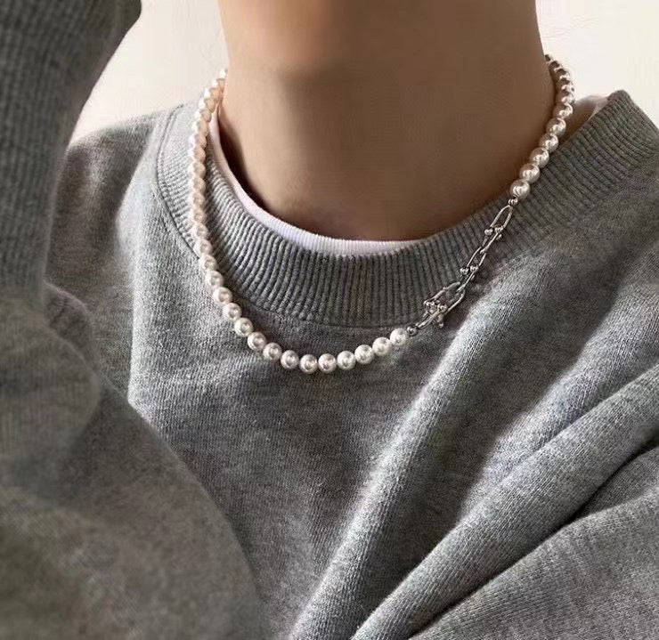 Endro ACC Minimalist Statement Pearl Necklace