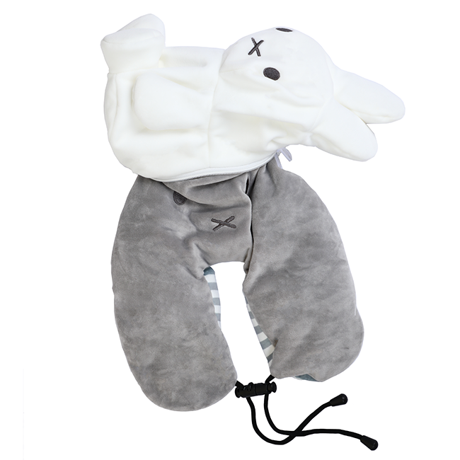 VIPO x MIFFY หมอนรองคอ 2-in-1 (พลิกเปลี่ยนทรงได้) - สีเทา