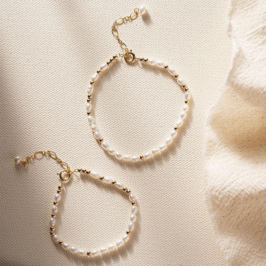 Endro ACC【Mommy & Girl】Shadow in Bloom Pearl Bracelet