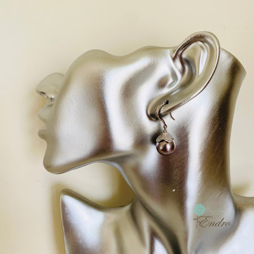 Endro ACC Dream Pearl Earrings-Mauve