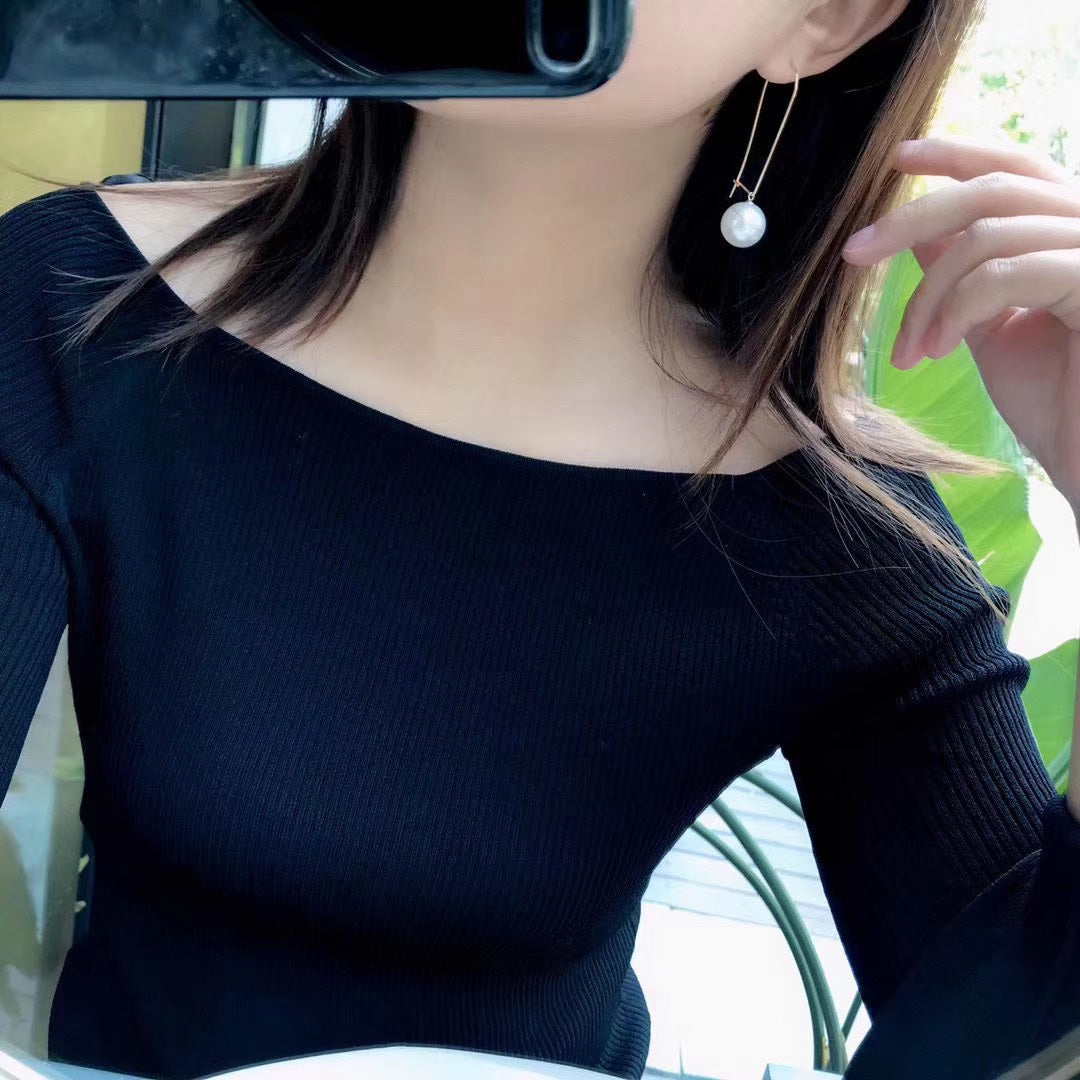 Endro ACC Long Dangle Pearl Earrings