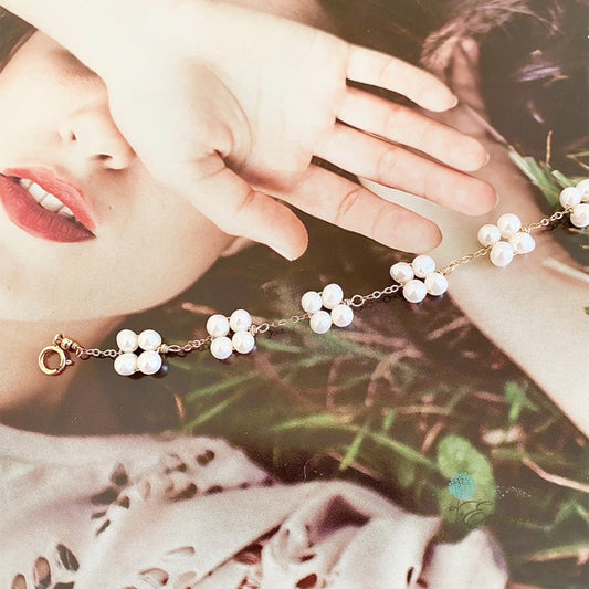 Endro ACC【Mommy & Girl】Lucky Clover Pearl Bracelet