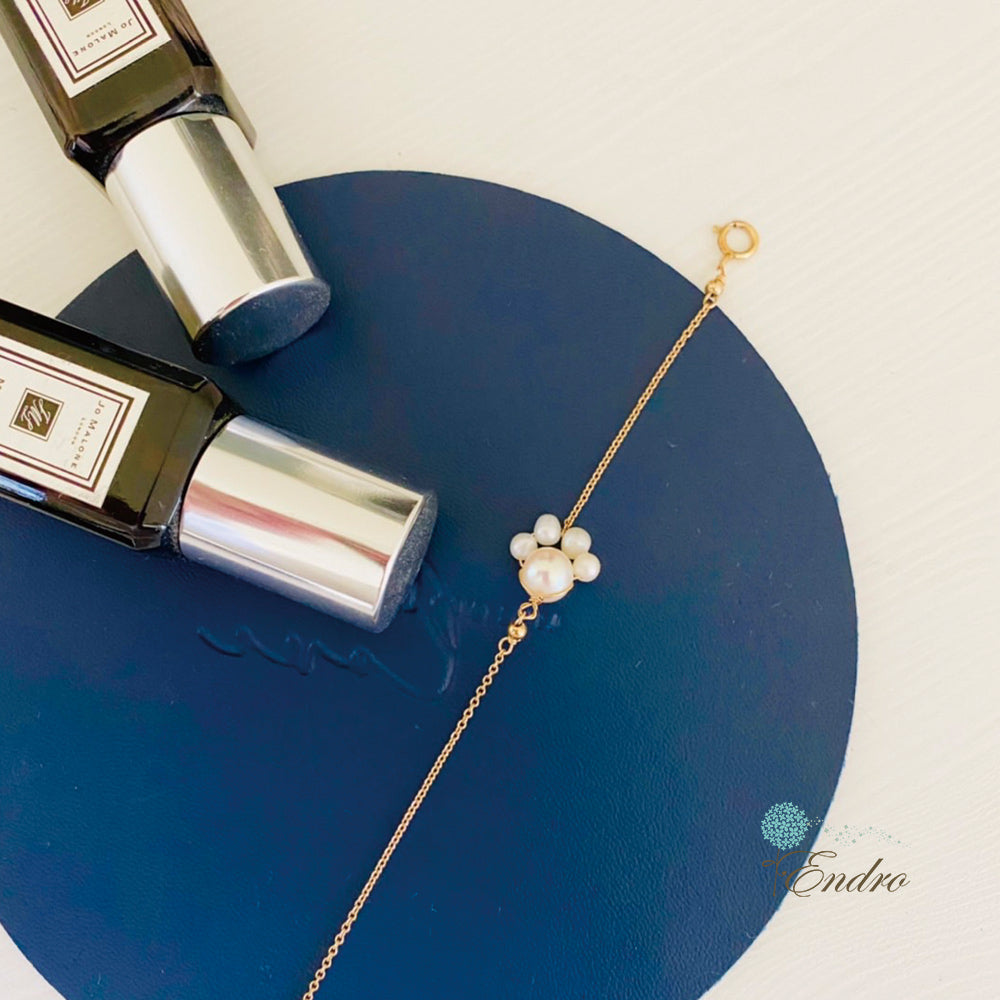 Endro ACC【Mommy & Girl】Little Palm-Shaped Pearl Bracelet