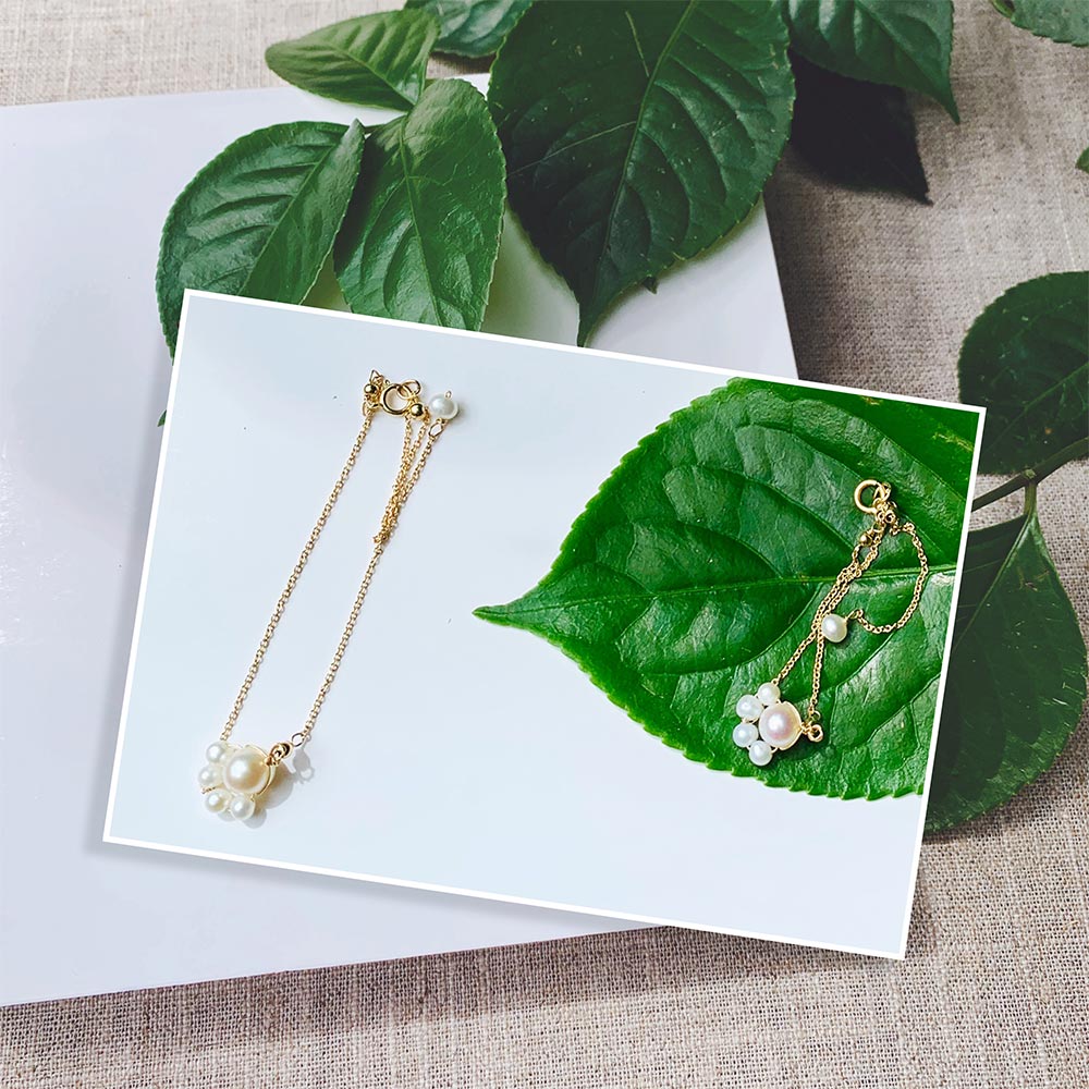 Endro ACC【Mommy & Girl】Little Palm-Shaped Pearl Bracelet