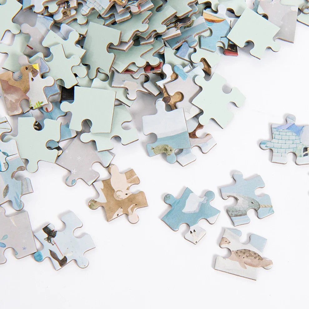 Moulin Roty Garden Party Puzzle - (96 pcs) with Magnifying Glass-Arctic landscape