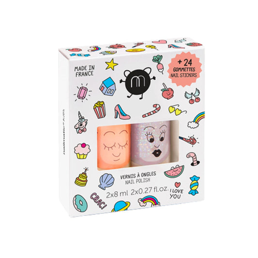 nailmatic kids set of two water-based nailpolishes+nailstickers (CRAC)