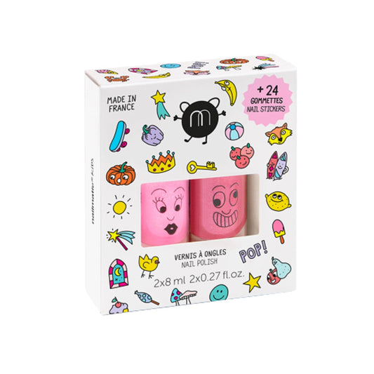 nailmatic kids set of two water-based nailpolishes+nailstickers (POP)