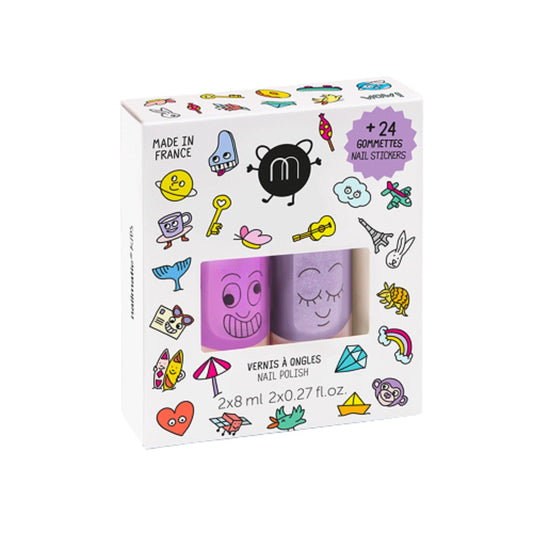 nailmatic kids set of two water-based nailpolishes+nailstickers (WOW)